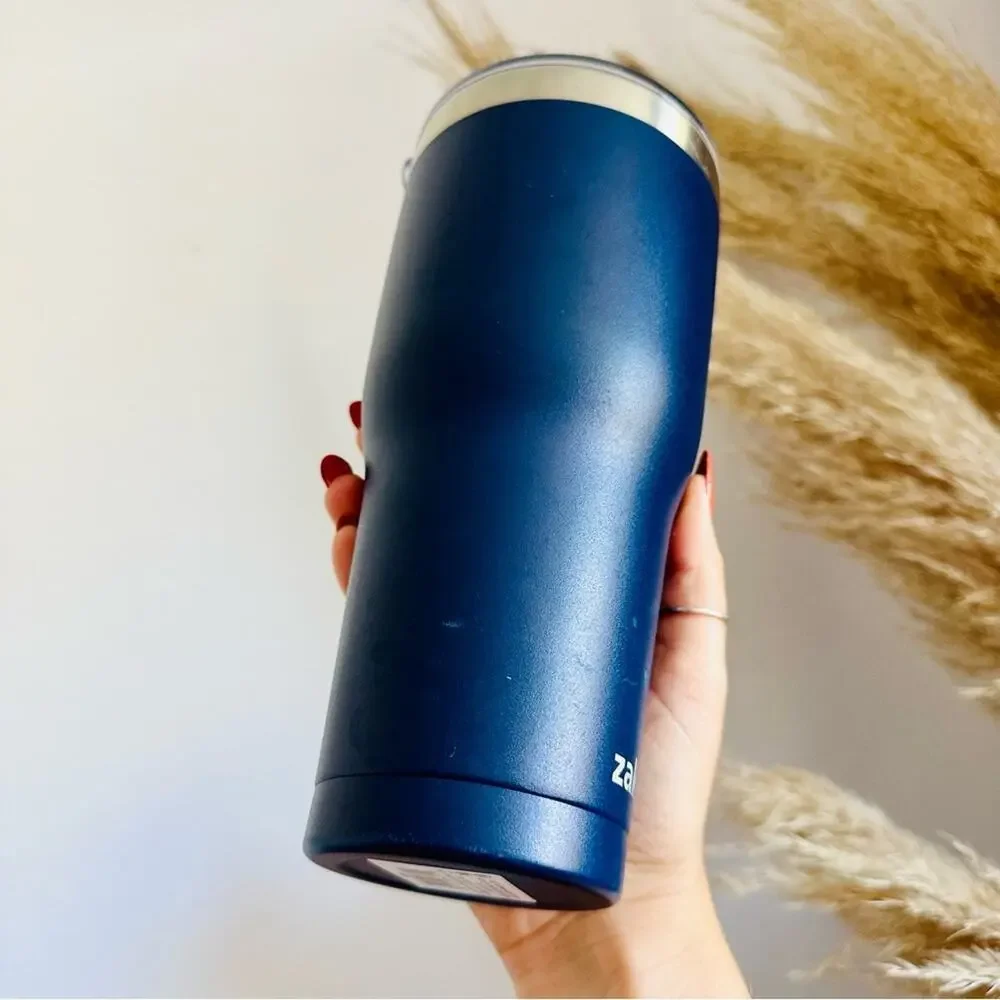 ZAK TARGET Navy Blue Silver Stainless Steel Insulated Travel Tumbler Coffee Mug